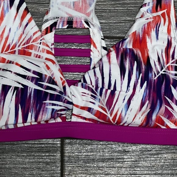 NWT GO by Gossip Bikini Set Palm Dazed Strappy-Back Bralette Top S Bottoms M - Picture 11 of 16